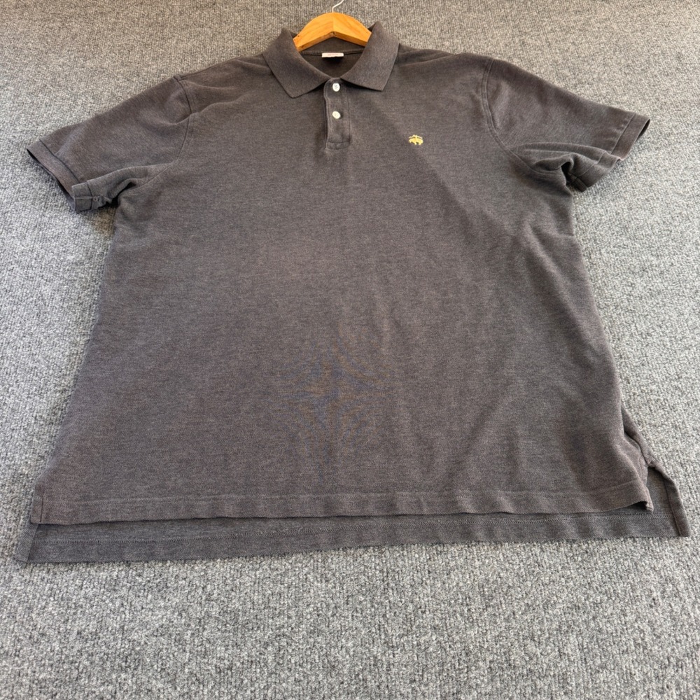Brooks Brothers Performance Polo Men XL Gray Excellent Original Fit Cotton Pique